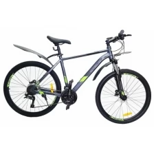 Велосипед горный Stels Navigator 640 D V010 антрацитово-зелёный с колесами 26", рама 14,5", 24 скорости